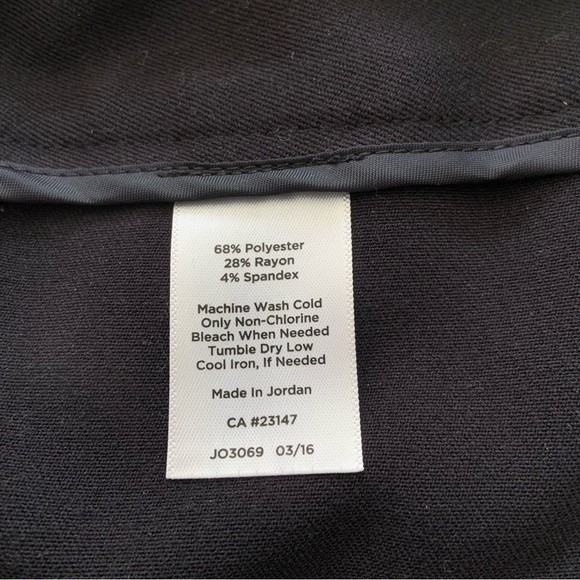 Talbots Black Women's Dress Flat Front Trousers Straight Leg Pants Size 14 - Picture 7 of 13